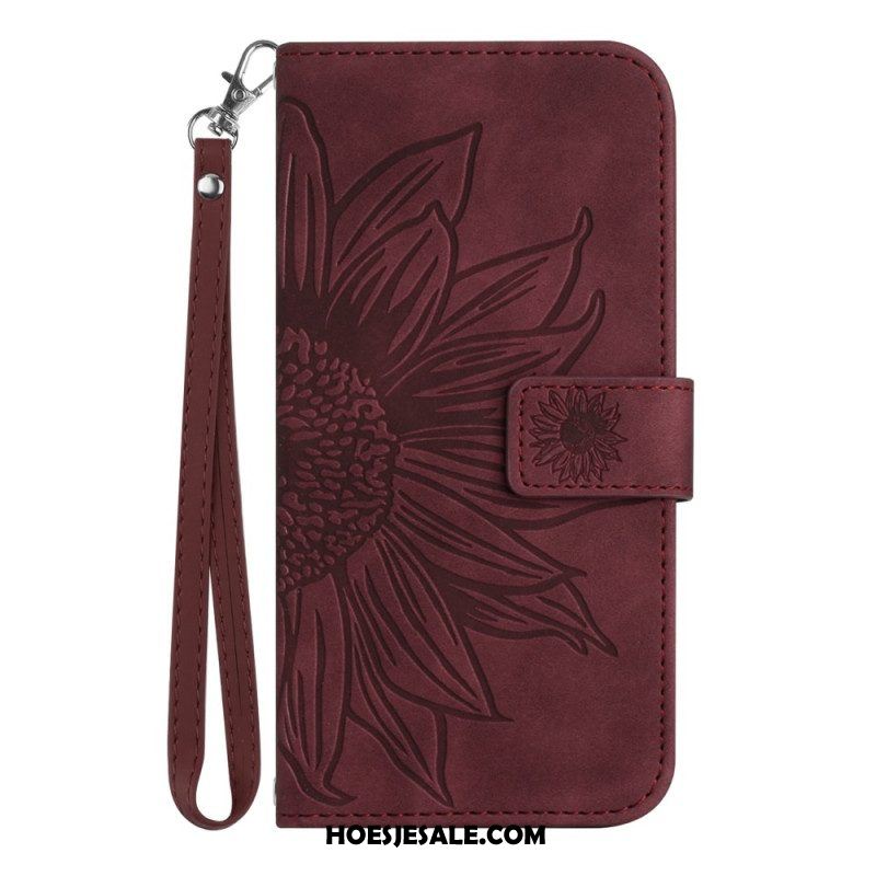 Folio-hoesje voor Xiaomi 13 Lite Zonnebloem Met Lanyard