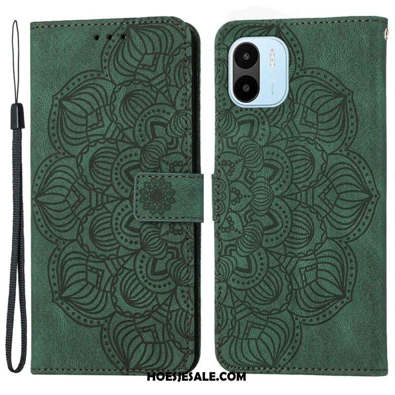 Folio-hoesje voor Xiaomi Redmi A1 Met Ketting Strakke Mandala