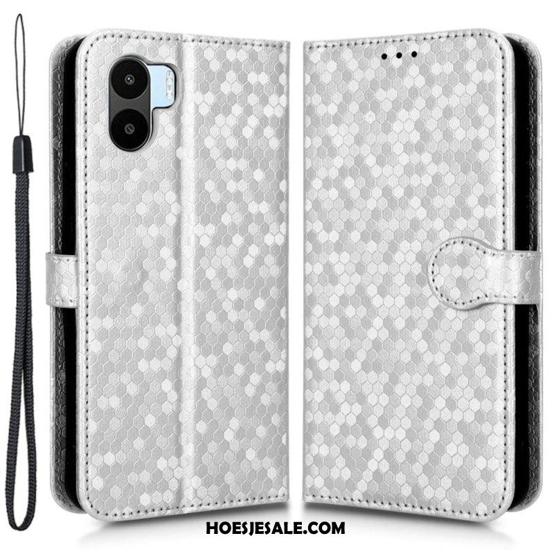 Folio-hoesje voor Xiaomi Redmi A1 Met Ketting Strappy-patroon In 3d