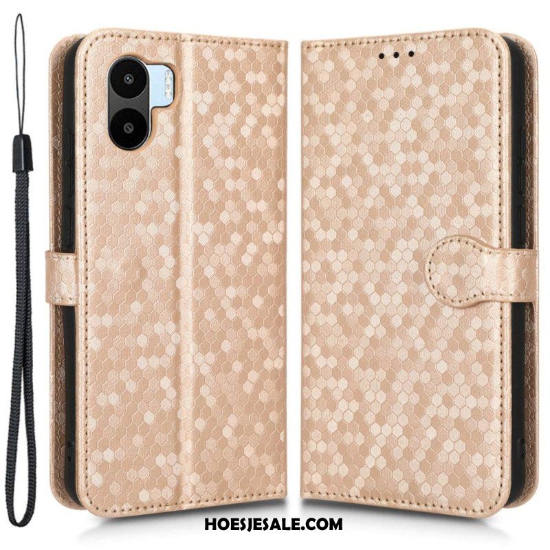 Folio-hoesje voor Xiaomi Redmi A1 Met Ketting Strappy-patroon In 3d