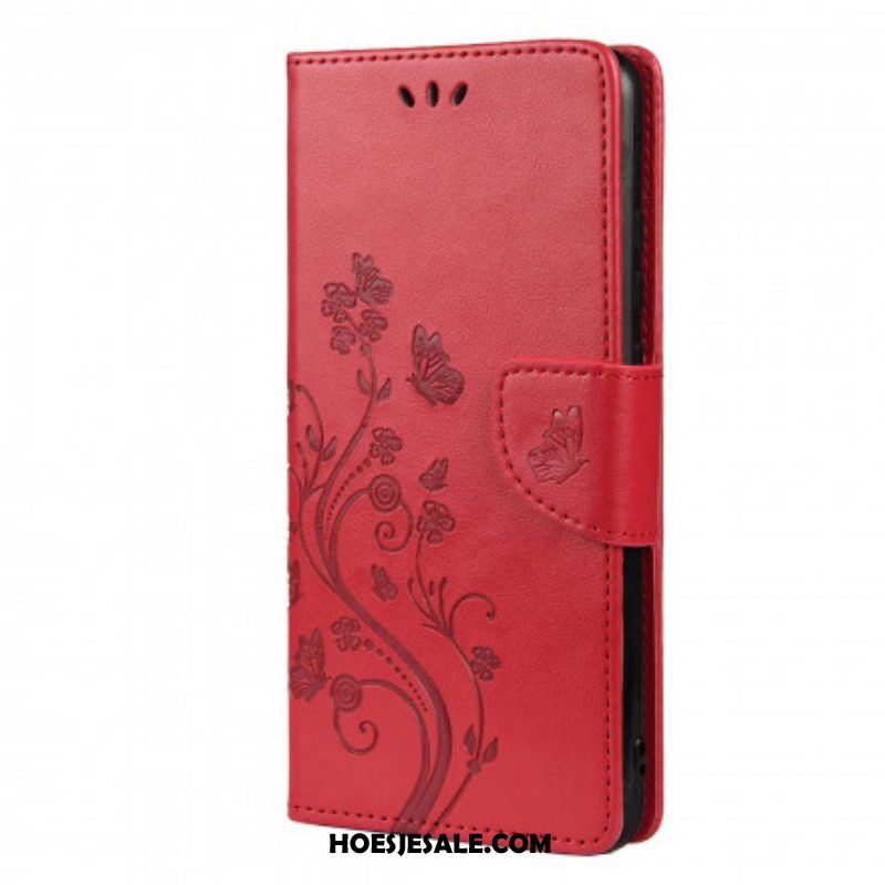 Folio-hoesje voor Xiaomi Redmi Note 10 / 10S Aziatische Vlinders En Bloemen