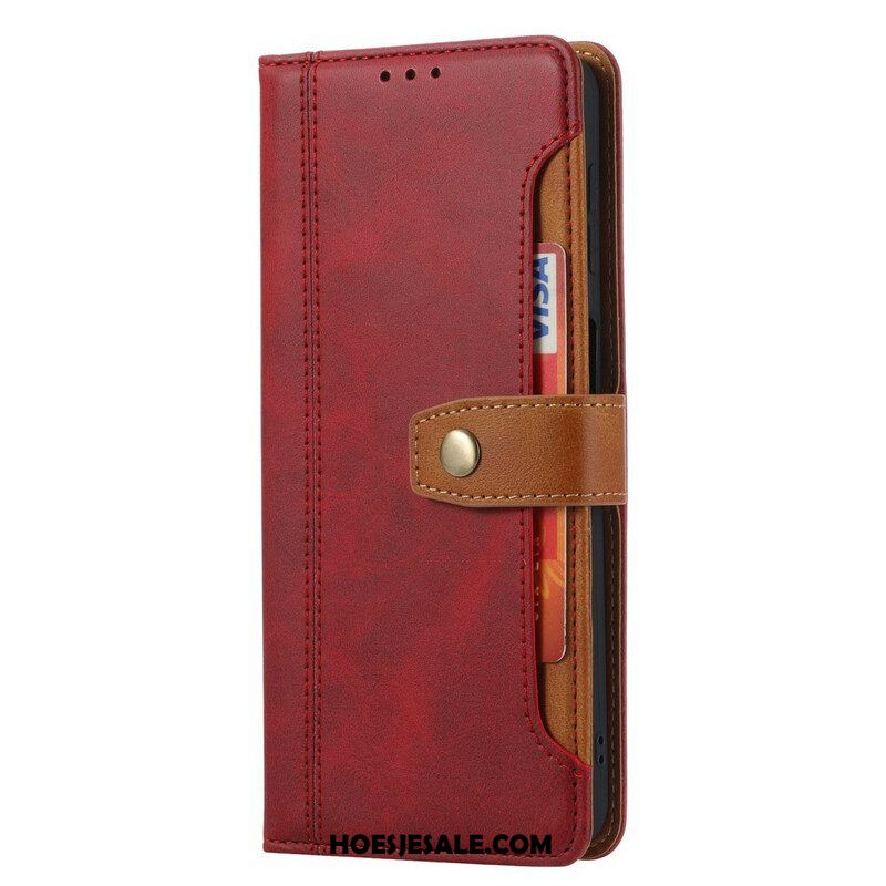 Folio-hoesje voor Xiaomi Redmi Note 10 / 10S Voorkaarthouder En Riem