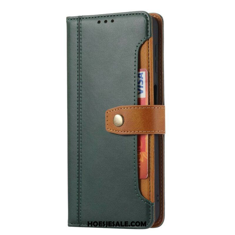 Folio-hoesje voor Xiaomi Redmi Note 10 / 10S Voorkaarthouder En Riem