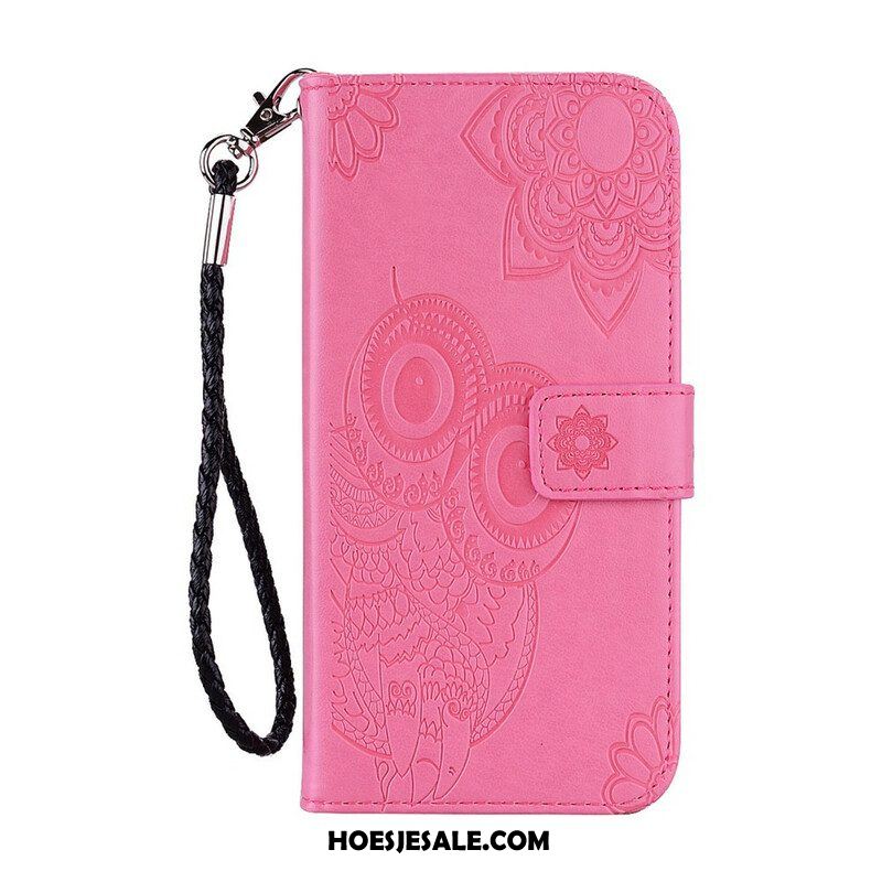 Folio-hoesje voor Xiaomi Redmi Note 10 5G Uil En Lanyard