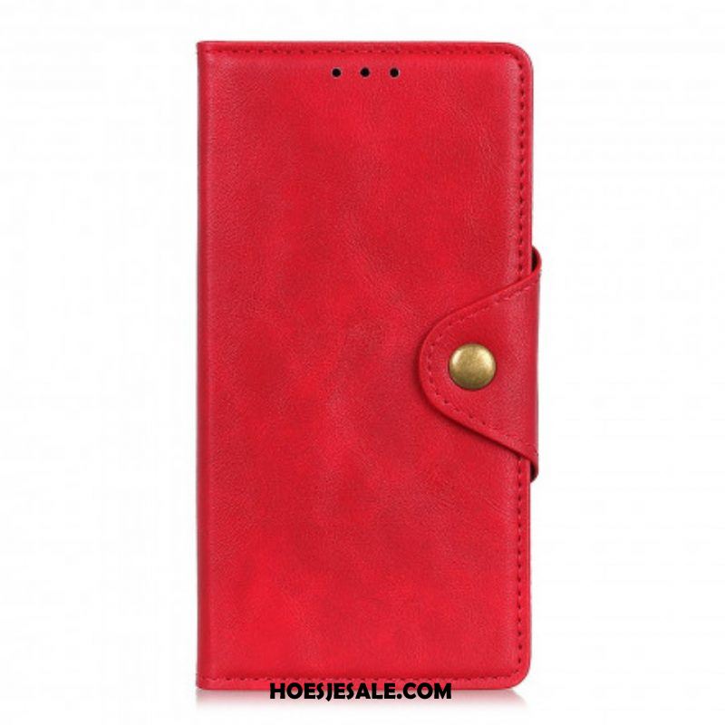 Folio-hoesje voor Xiaomi Redmi Note 10 Pro Knoop Van Imitatieleer