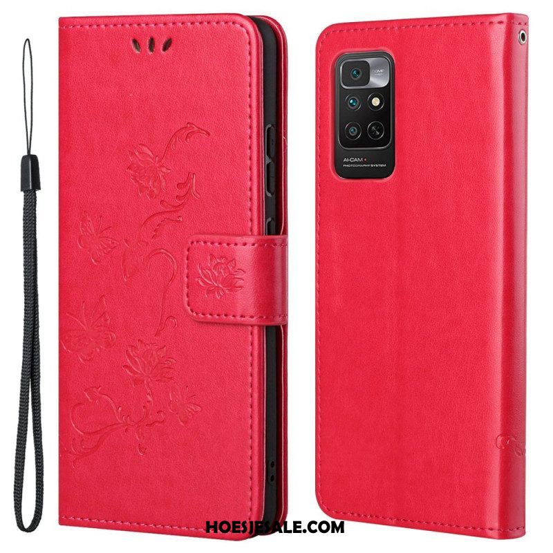 Folio-hoesje voor Xiaomi Redmi Note 11 / 11S Met Ketting Riem Bloemen