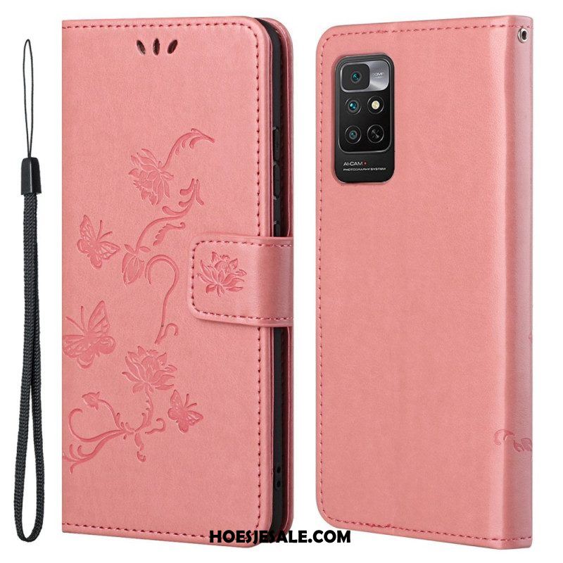 Folio-hoesje voor Xiaomi Redmi Note 11 / 11S Met Ketting Riem Bloemen