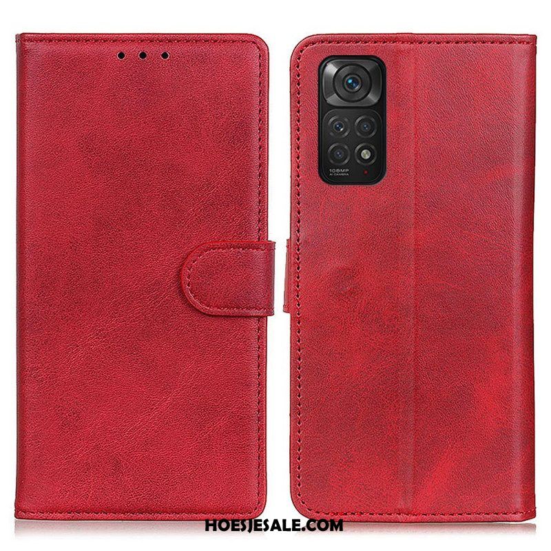 Folio-hoesje voor Xiaomi Redmi Note 11 / 11S Retro Mat Leereffect