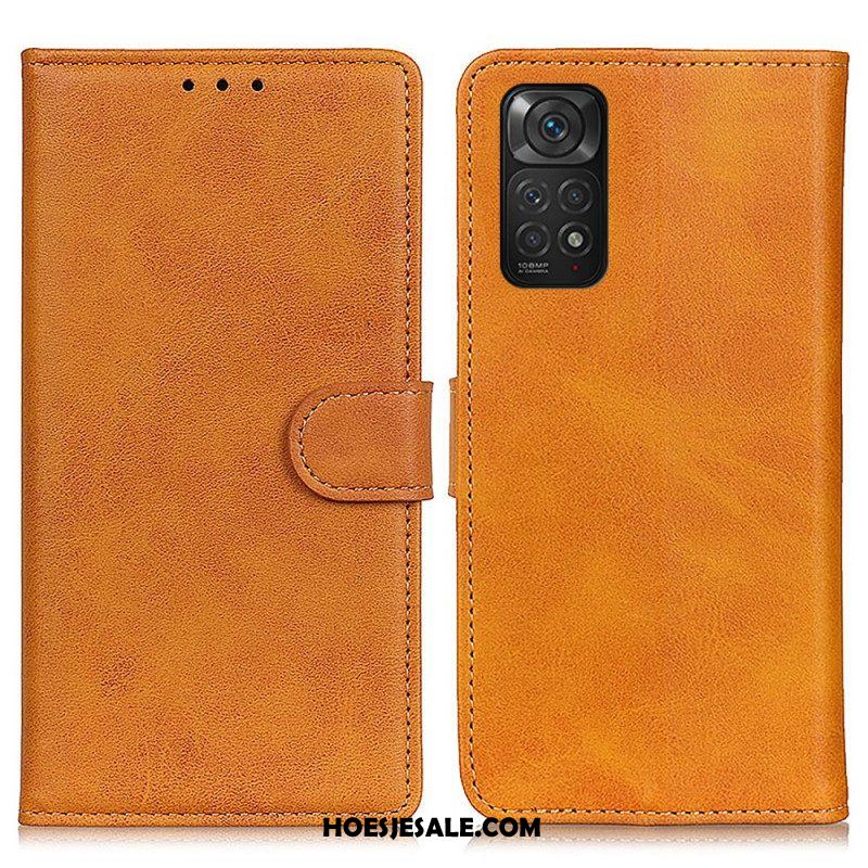 Folio-hoesje voor Xiaomi Redmi Note 11 / 11S Retro Mat Leereffect