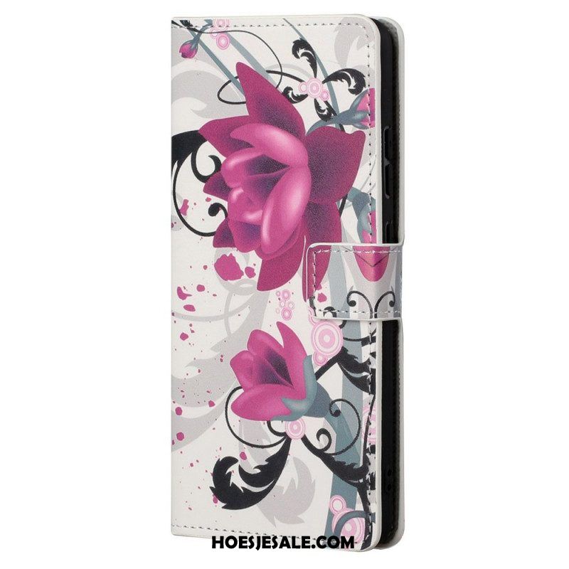 Folio-hoesje voor Xiaomi Redmi Note 11 / 11S Tropische Bloemen