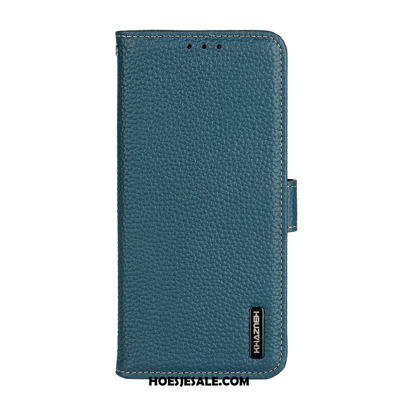 Folio-hoesje voor Xiaomi Redmi Note 11 Pro / 11 Pro 5G Echt Khazneh Litchi Leer