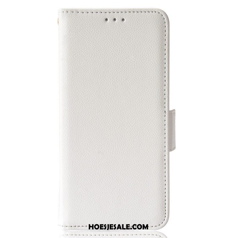 Folio-hoesje voor Xiaomi Redmi Note 11 Pro Plus 5G Litchi Lederen Dubbele Sluiting