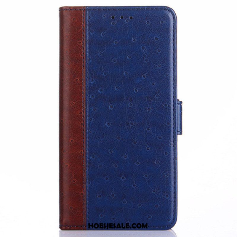 Folio-hoesje voor Xiaomi Redmi Note 11 Pro Plus 5G Struisvogel Huidtextuur