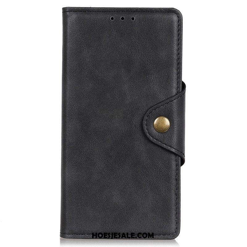 Folio-hoesje voor Xiaomi Redmi Note 12 4G Magnetische Knop Van Imitatieleer