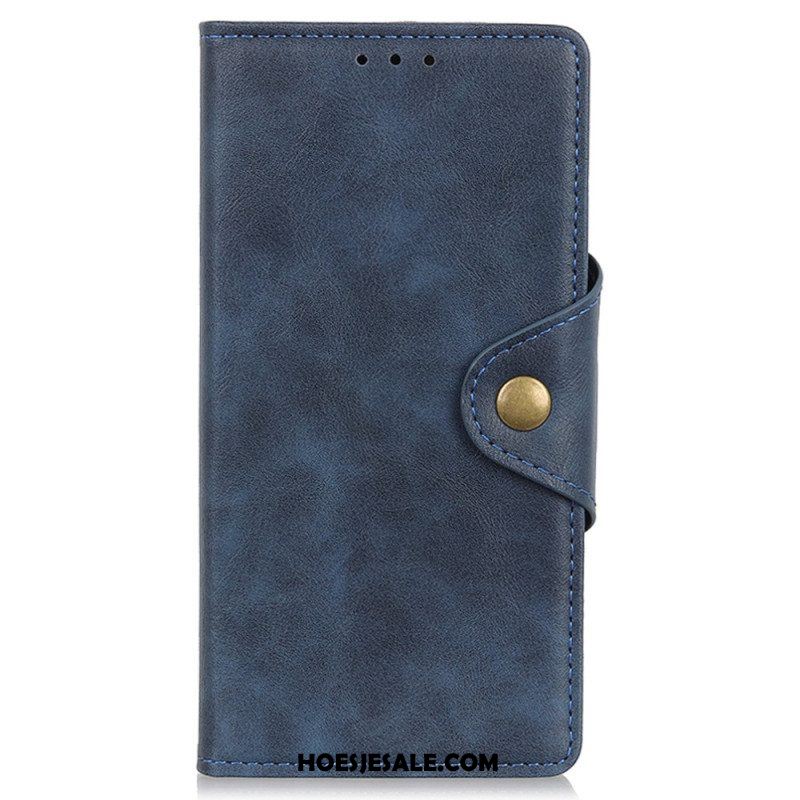 Folio-hoesje voor Xiaomi Redmi Note 12 4G Magnetische Knop Van Imitatieleer