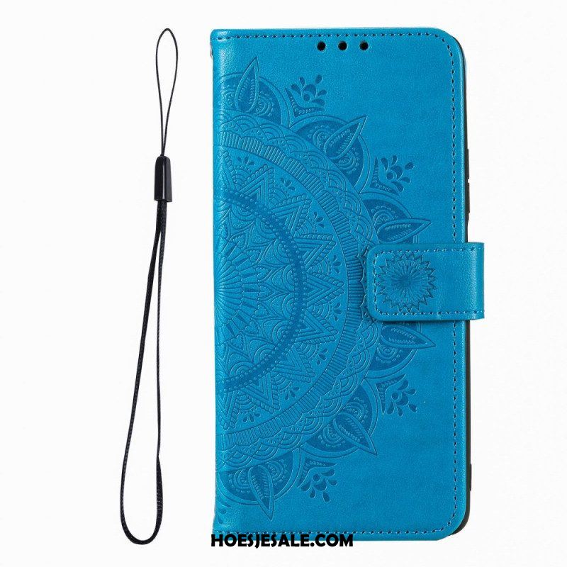 Folio-hoesje voor Xiaomi Redmi Note 12 Pro Mandala Zon Met Lanyard