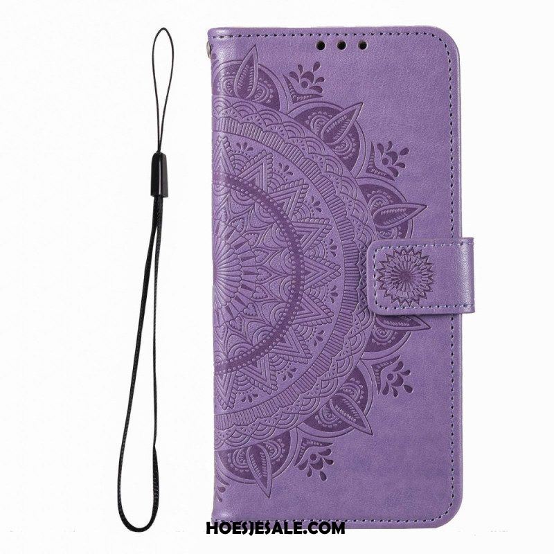 Folio-hoesje voor Xiaomi Redmi Note 12 Pro Mandala Zon Met Lanyard