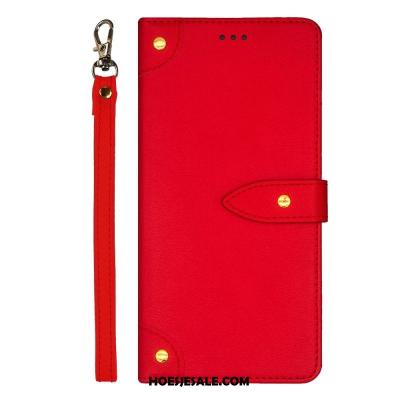 Folio-hoesje voor Xiaomi Redmi Note 12 Pro Plus Klinknagels En Riem Idewei