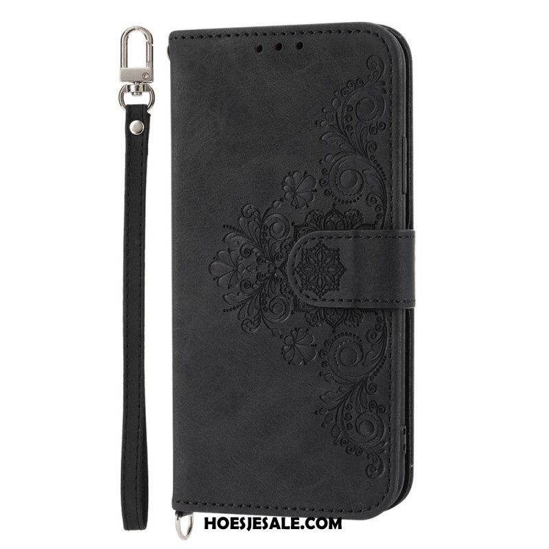 Folio-hoesje voor Xiaomi Redmi Note 12 Pro Plus Mandala Met Lanyard En Schouderriem