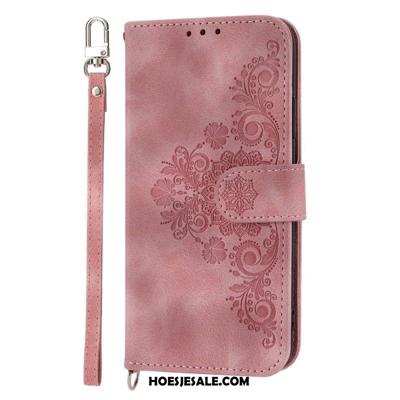 Folio-hoesje voor Xiaomi Redmi Note 12 Pro Plus Mandala Met Lanyard En Schouderriem