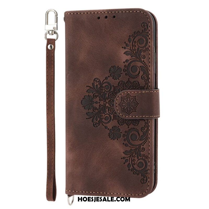 Folio-hoesje voor Xiaomi Redmi Note 12 Pro Plus Mandala Met Lanyard En Schouderriem