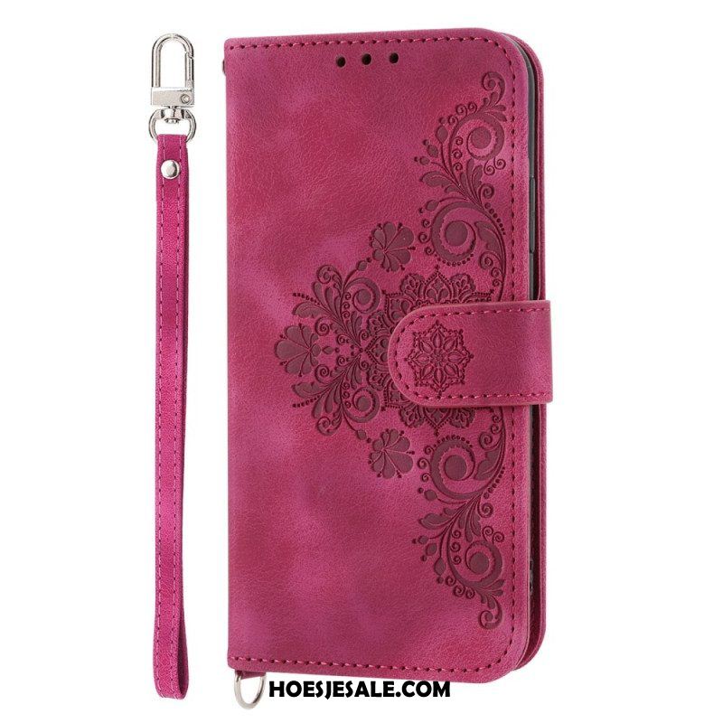 Folio-hoesje voor Xiaomi Redmi Note 12 Pro Plus Mandala Met Lanyard En Schouderriem