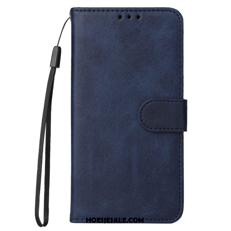 Folio-hoesje voor Xiaomi Redmi Note 12 Pro Plus Met Ketting Effen Met Bandje