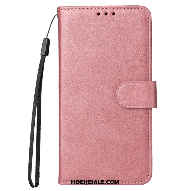 Folio-hoesje voor Xiaomi Redmi Note 12 Pro Plus Met Ketting Effen Met Bandje