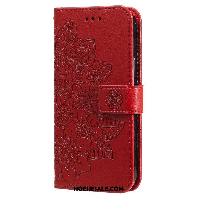 Folio-hoesje voor Xiaomi Redmi Note 12 Pro Plus Met Ketting Riem Bloem Mandala