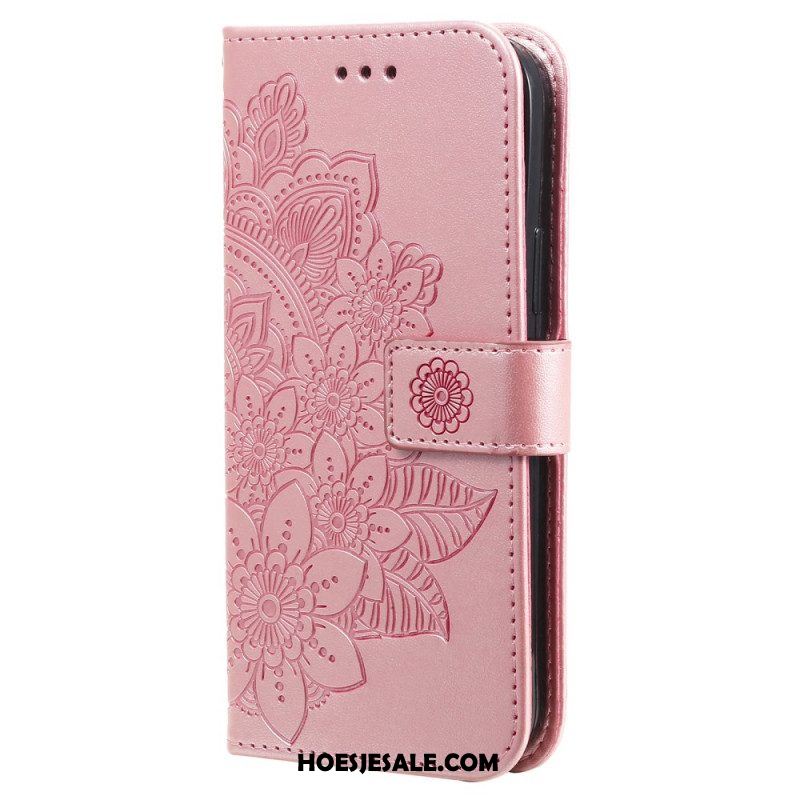 Folio-hoesje voor Xiaomi Redmi Note 12 Pro Plus Met Ketting Riem Bloem Mandala