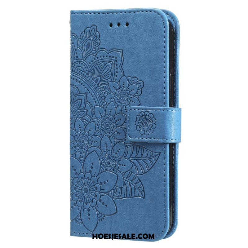 Folio-hoesje voor Xiaomi Redmi Note 12 Pro Plus Met Ketting Riem Bloem Mandala