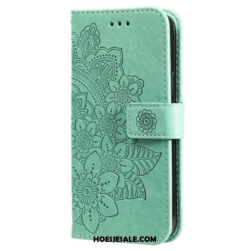 Folio-hoesje voor Xiaomi Redmi Note 12 Pro Plus Met Ketting Riem Bloem Mandala