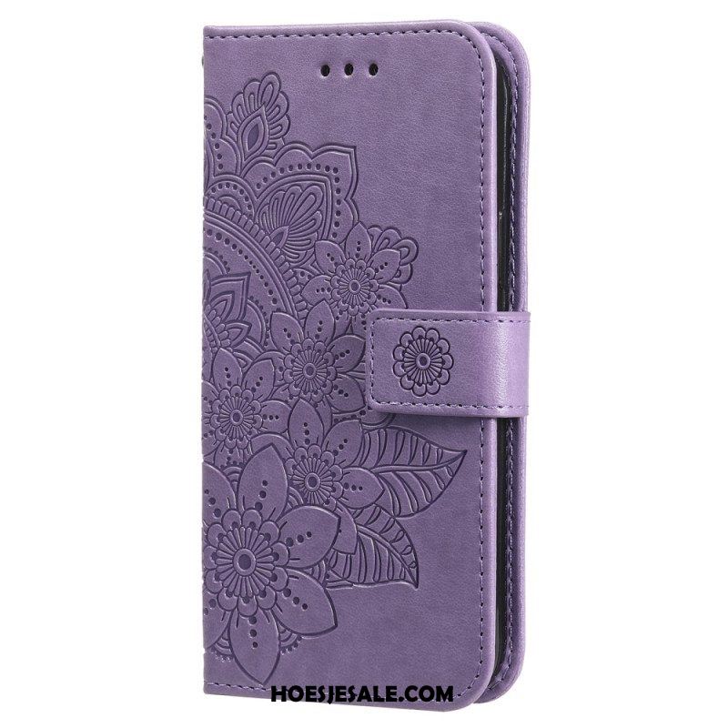 Folio-hoesje voor Xiaomi Redmi Note 12 Pro Plus Met Ketting Riem Bloem Mandala