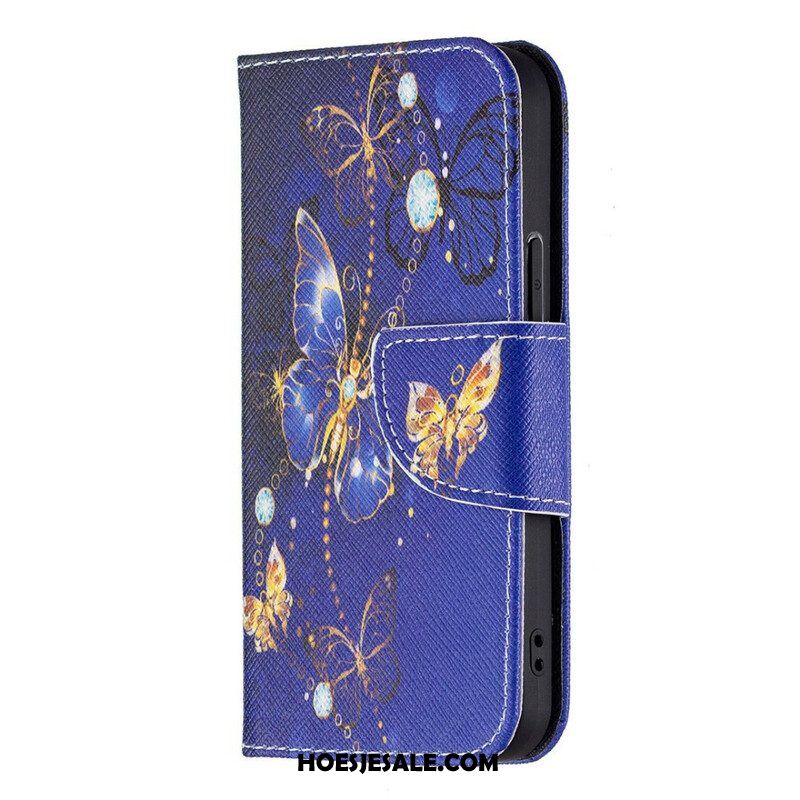 Folio-hoesje voor iPhone 13 Mini Vlinders Koningen