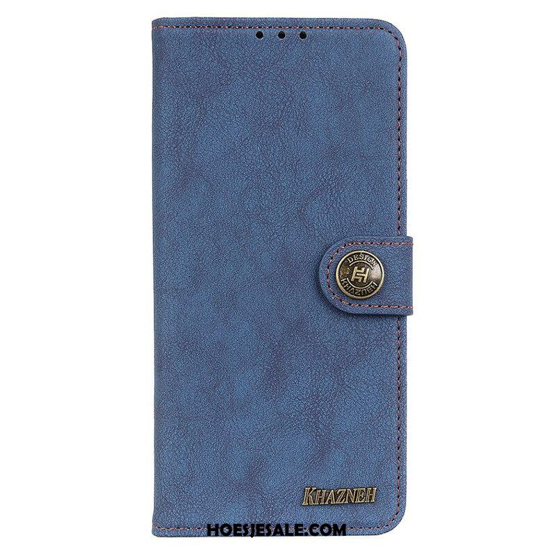 Folio-hoesje voor iPhone 13 Pro Khazneh Retro Split Kunstleer