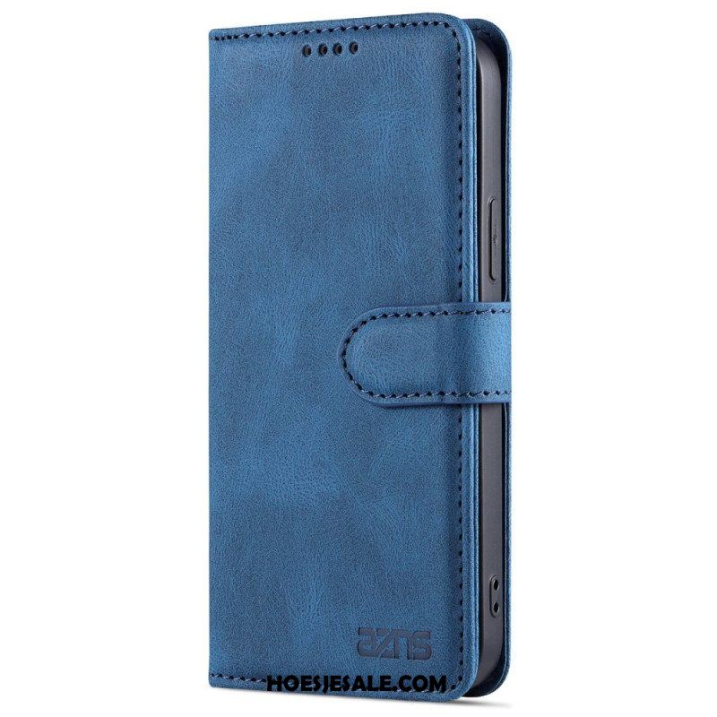 Folio-hoesje voor iPhone 14 Azns Leerstyling