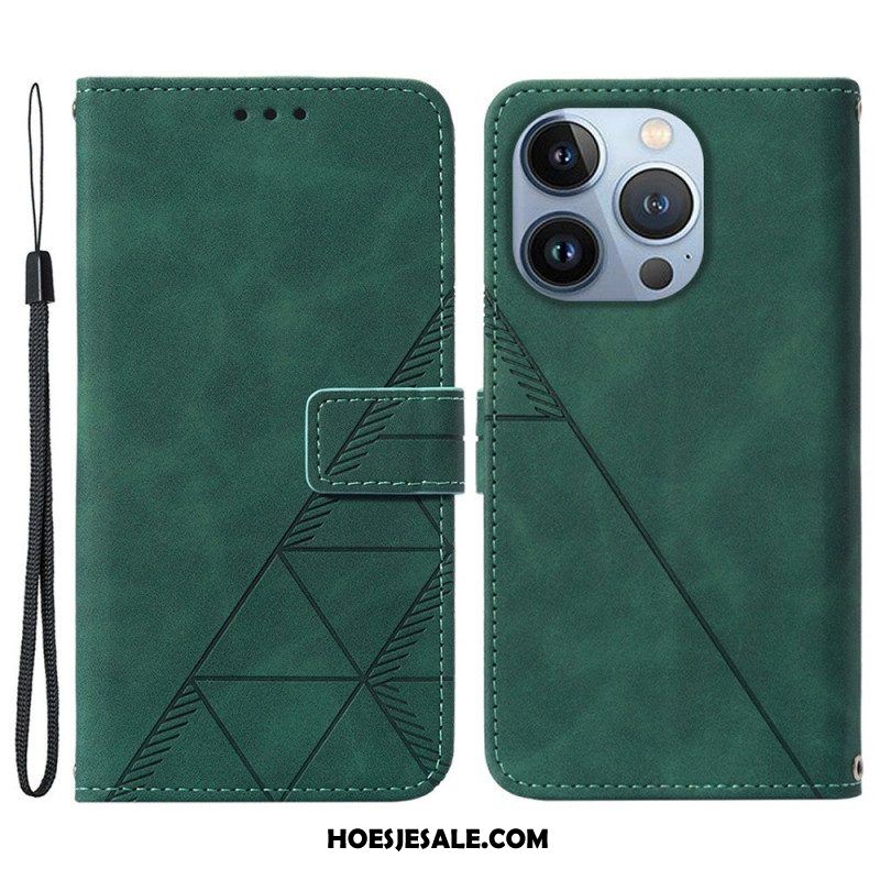Folio-hoesje voor iPhone 14 Plus Piramide Leereffect