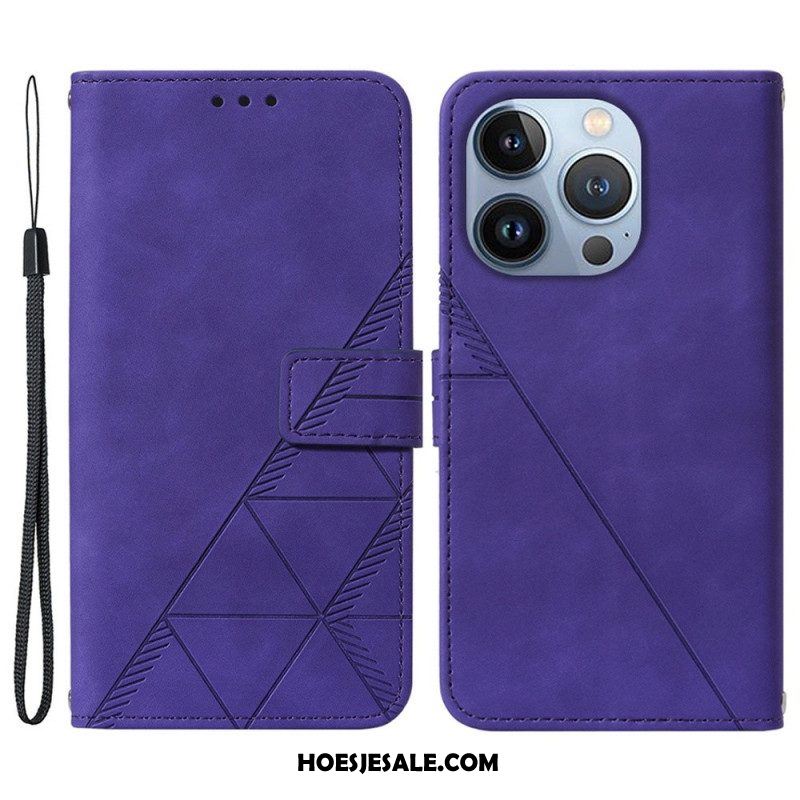 Folio-hoesje voor iPhone 14 Plus Piramide Leereffect