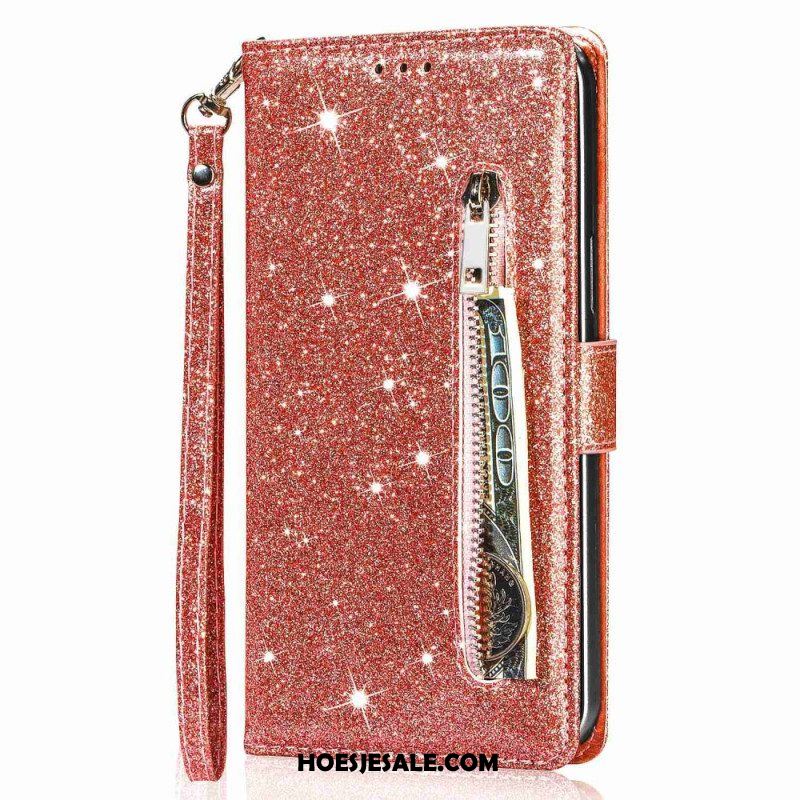 Folio-hoesje voor iPhone 14 Pro Max Portemonnee Leren Glitter Portemonnee