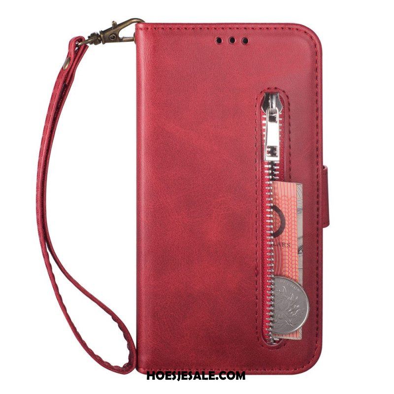 Folio-hoesje voor iPhone 14 Pro Met Ketting Lanyard Portemonnee