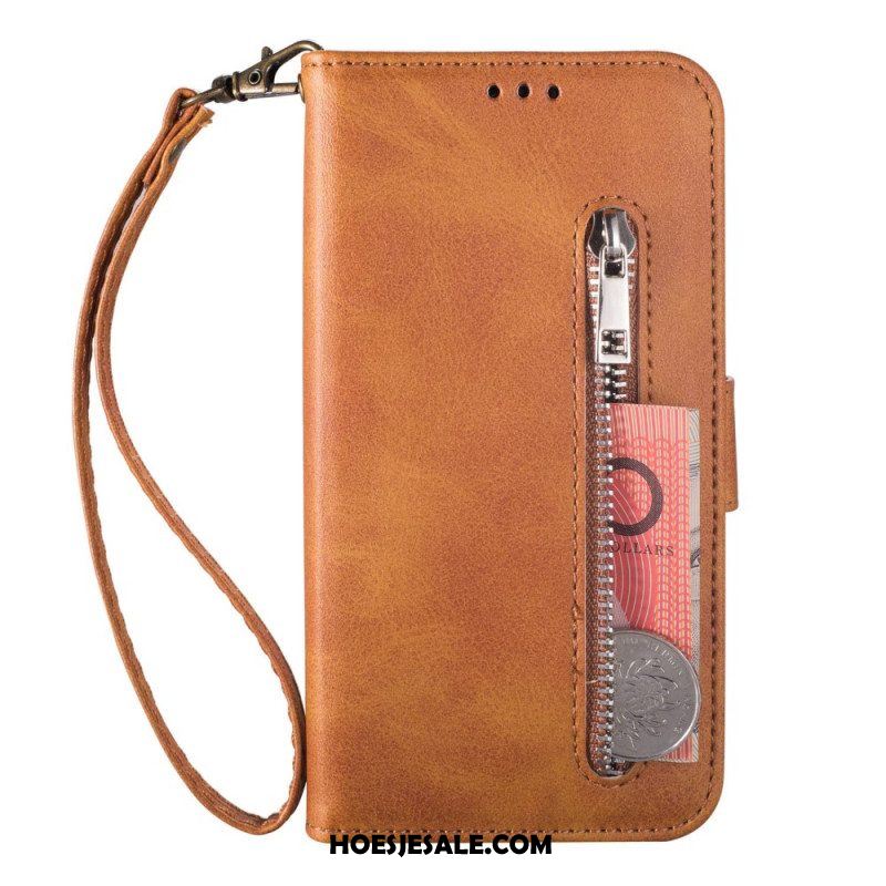 Folio-hoesje voor iPhone 14 Pro Met Ketting Lanyard Portemonnee