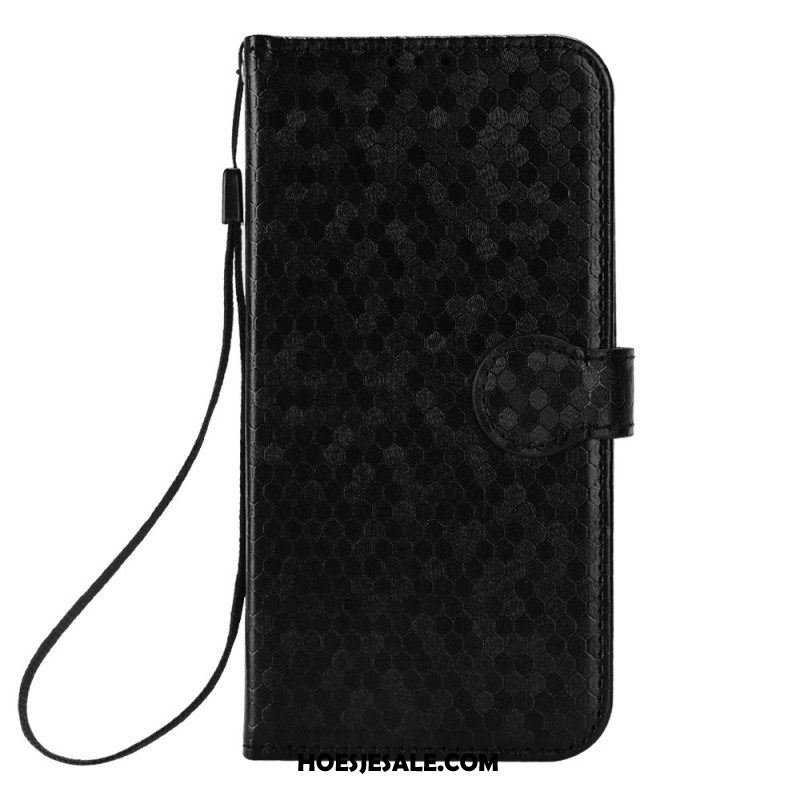 Folio-hoesje voor iPhone 14 Pro Met Ketting Strappy-patroon In 3d