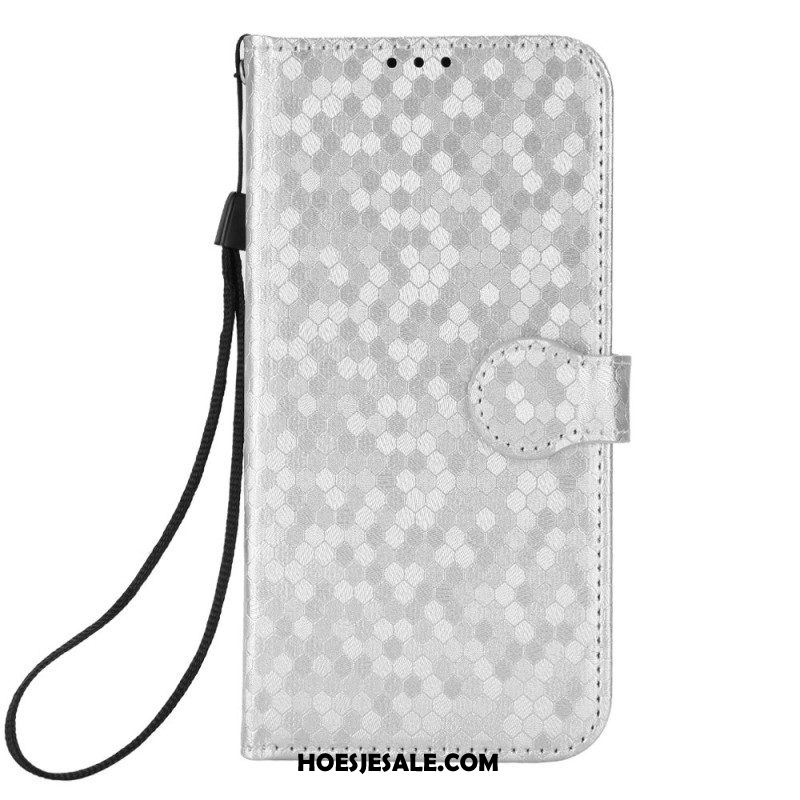 Folio-hoesje voor iPhone 14 Pro Met Ketting Strappy-patroon In 3d