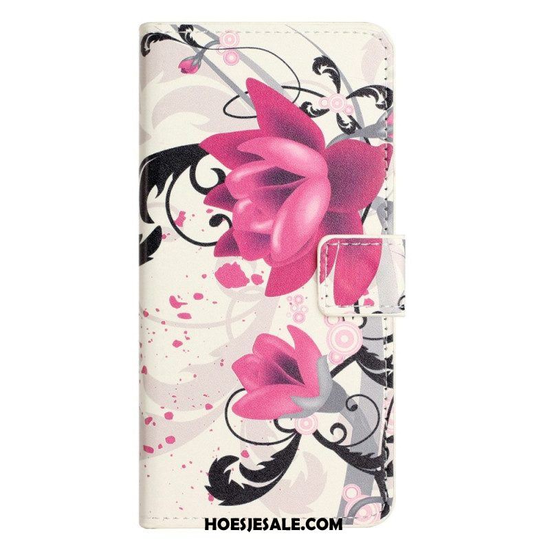 Folio-hoesje voor iPhone 14 Pro Tropische Bloemen