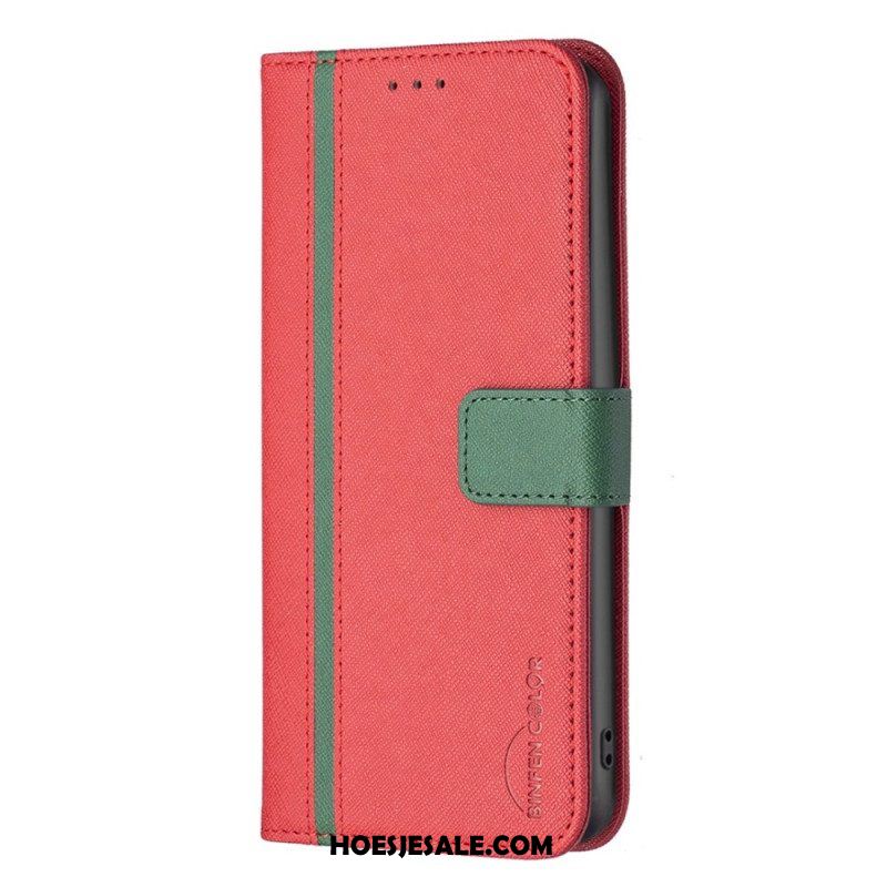 Folio-hoesje voor iPhone 14 Tweekleurige Binfen-kleur