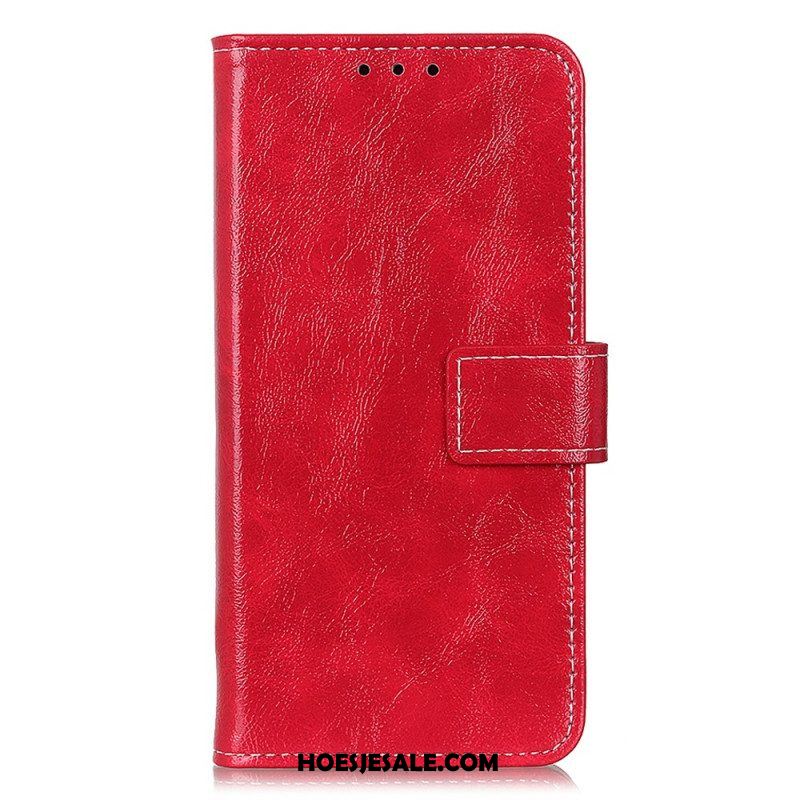 Folio-hoesje voor iPhone 15 Gelakt Met Zichtbare Naden