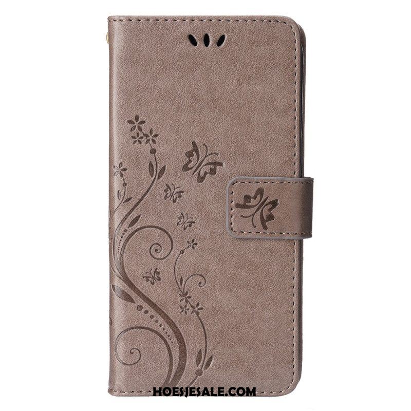 Folio-hoesje voor iPhone 15 Plus Bloemen En Vlinders