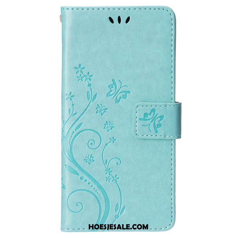 Folio-hoesje voor iPhone 15 Plus Bloemen En Vlinders