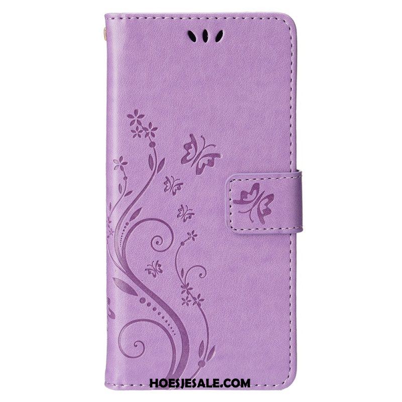 Folio-hoesje voor iPhone 15 Plus Bloemen En Vlinders