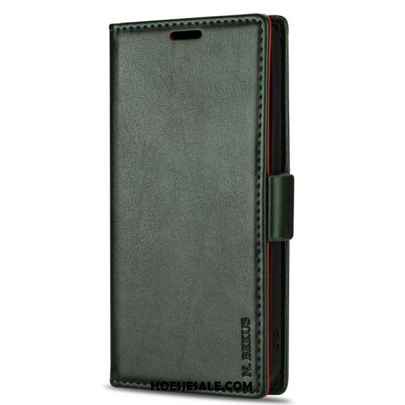 Folio-hoesje voor iPhone 15 Plus N.bekus Ledereffect